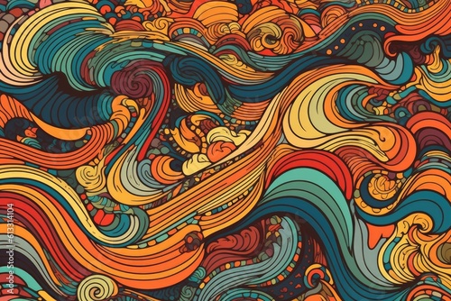 Colorful Abstract Background with Wavy Lines and Swirls. Generative AI