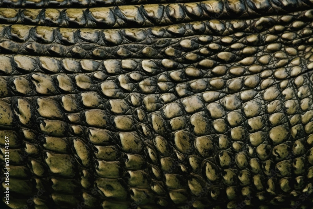 Naklejka premium close-up view of alligator skin texture and pattern. Generative AI