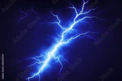 blue lightning effect on black background, minimalism, made by Ai