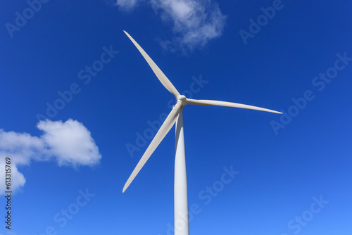 Wind farm. Yorke Peninsula. South Australia. Blue sky with copy space.