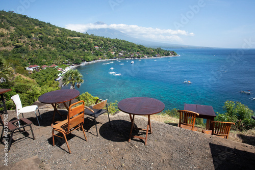 Amed with Mount Aging in the background. Bali. Indonesia.