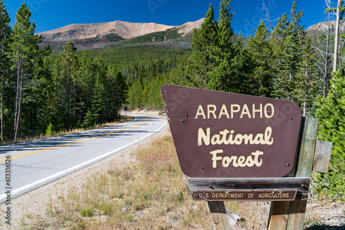 Arapaho National Forest Sign in Colorado photo