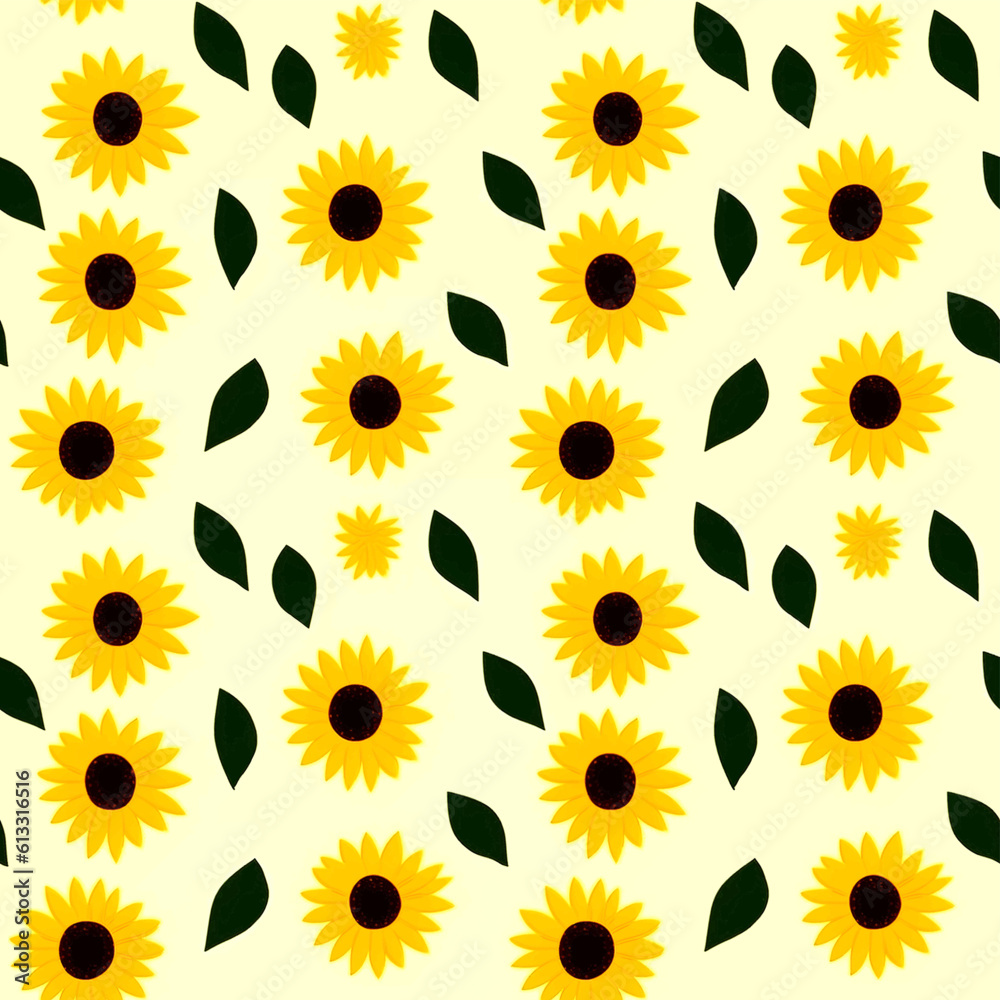 cute sunflowers seamless pattern cute sunflowers seamless pattern