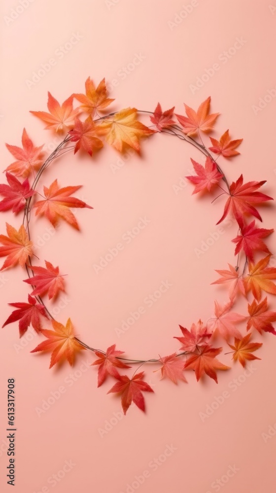 Autumn Background with Falling Leaves in Pastel Colors. Illustration AI Generative Autumn Background with Falling Leaves in Pastel Colors. Illustration AI Generative