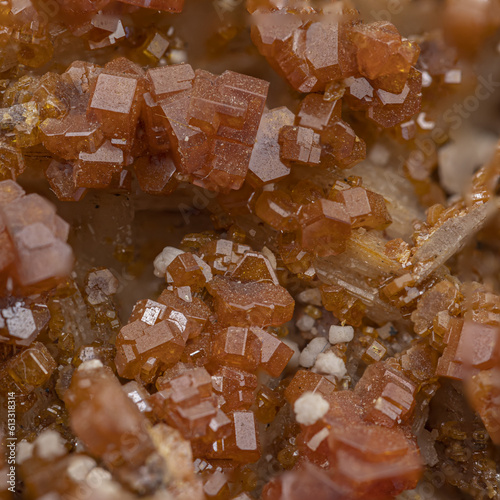 Small crystals of vanadinite, a collectible mineral