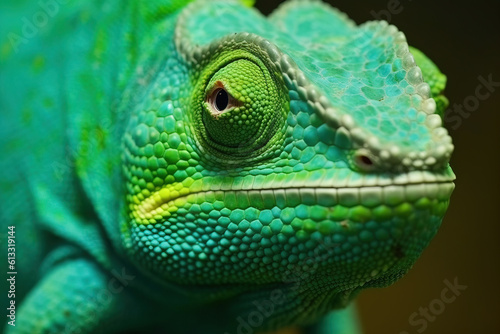 green chameleon portrait