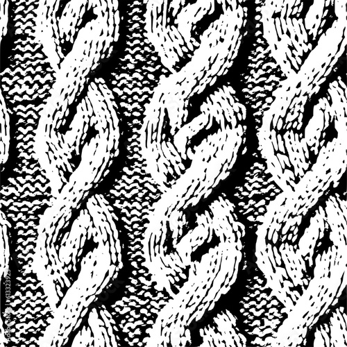 Knit textures chunky cable knit kitting textiles perfect repeating seamless pattern, rustic thick fisherman sweater craft yarn look swatch