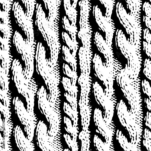 Knit textures chunky cable knit kitting textiles perfect repeating seamless pattern, rustic thick fisherman sweater craft yarn look swatch