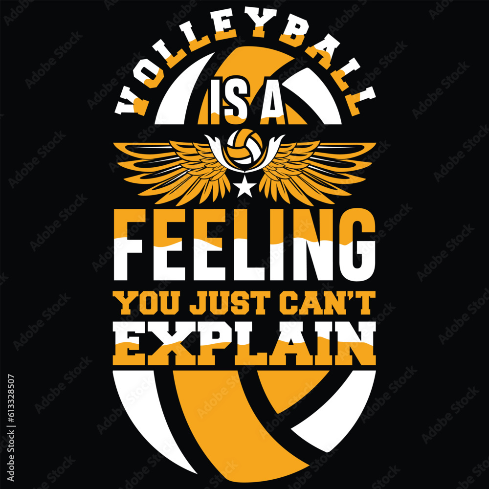 Volleyball typography inspired cool t-shirt