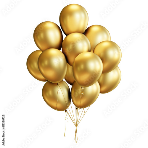3D Golden Balloons