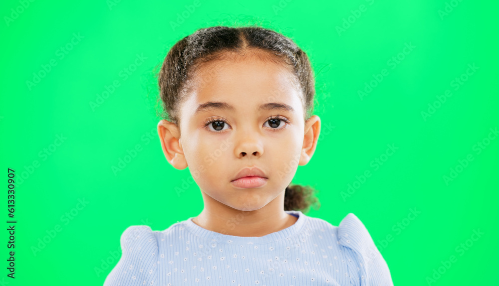 Eyebrow raise, green screen and child face of a young girl with a funny, meme and emoji expression. Comic, kid and humor of a little kid with isolated studio background with youth comedy and alone Eyebrow raise, green screen and child face of a young girl with a funny, meme and emoji expression. Comic, kid and humor of a little kid with isolated studio background with youth comedy and alone
