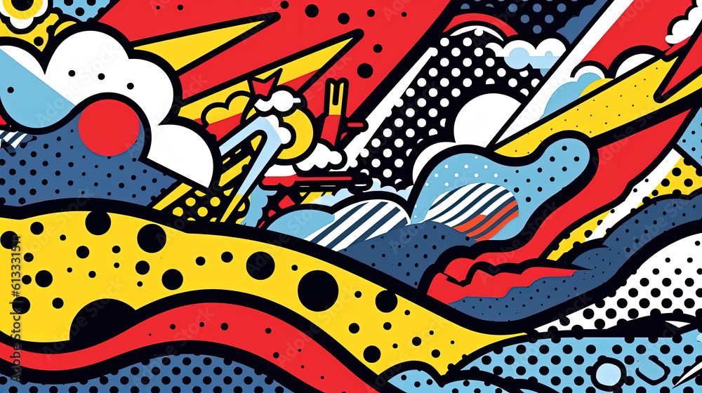 Obraz premium Abstract comic style vibrant colors