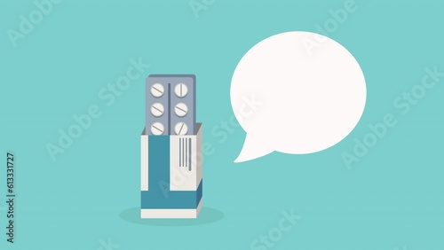 pills in push blister animation