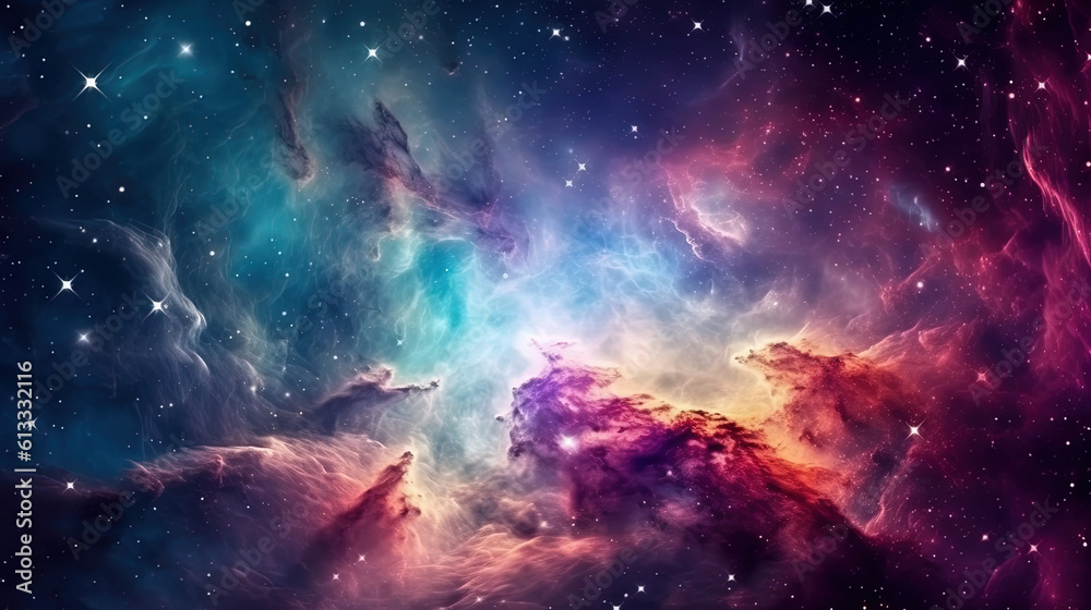 Obraz premium Colorful space galaxy cloud nebula. Starry night cosmos. Universe science astronomy. Supernova background wallpaper