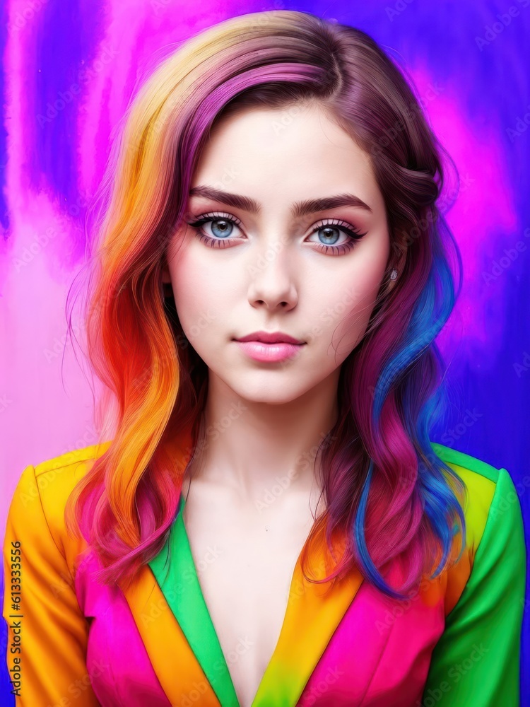 Fototapeta premium Colorful picture of a young woman