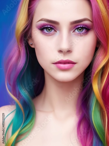 Colorful picture of a young woman