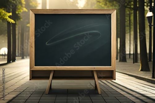 Empty blackboard in school environment. Created with generative Ai technology.