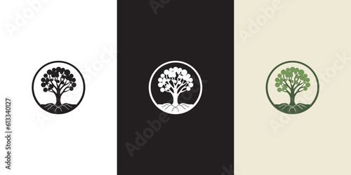 Renewable energy logo. Black, white and color formats