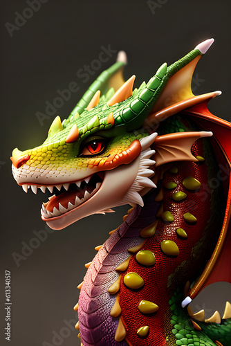 colorful dragon, generative ai