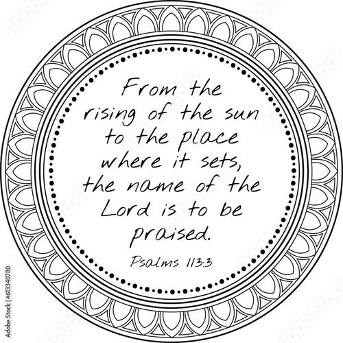 Psalms 113:3 decorative mandala