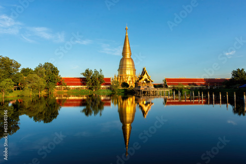 The pagoda is named Phra Mahathat Chedi Si Wiang Chai located in Li District  Lamphun Province  Thailand.