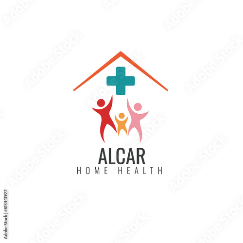 Home health care logo vector illustration