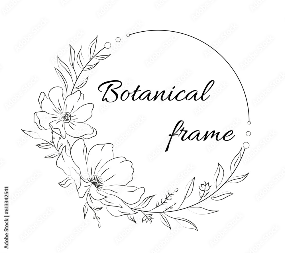 Floral circular frame Floral circular frame