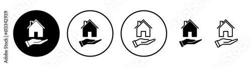Home insurance icon vector. home shield protect logo