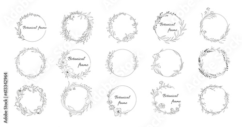 Floral circular frame set
