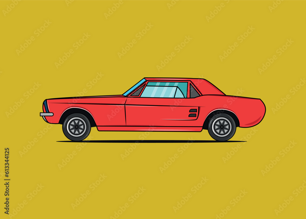 Classic muscle retro car illustration
