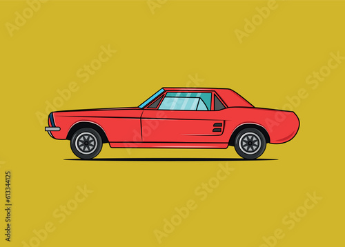 Classic muscle retro car illustration 