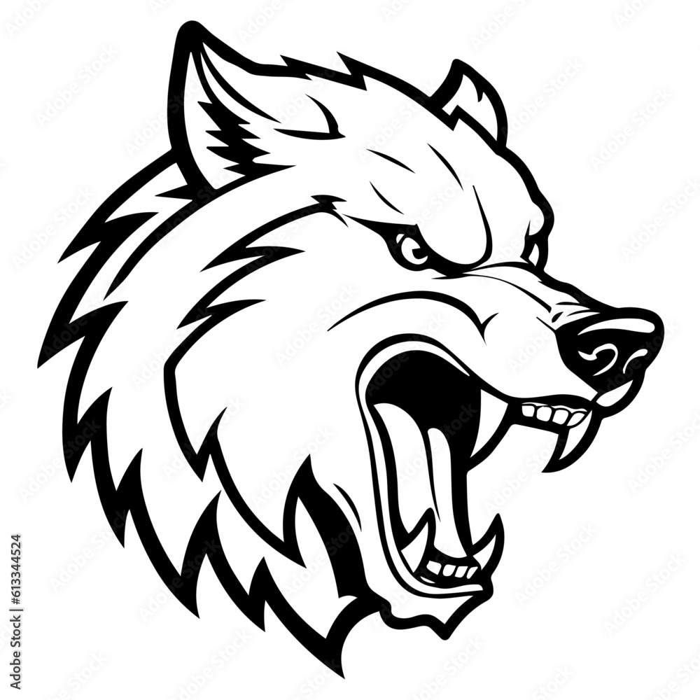 Fototapeta premium vector dangerous wolf, wolf logo