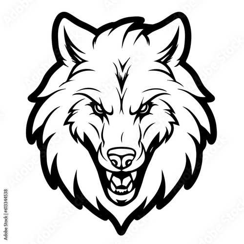 Fototapeta Naklejka Na Ścianę i Meble -  vector dangerous wolf, wolf logo