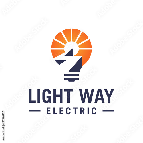 Modern logo combination of lights, electricity and roads. This logo is very suitable for use for electricity companies.