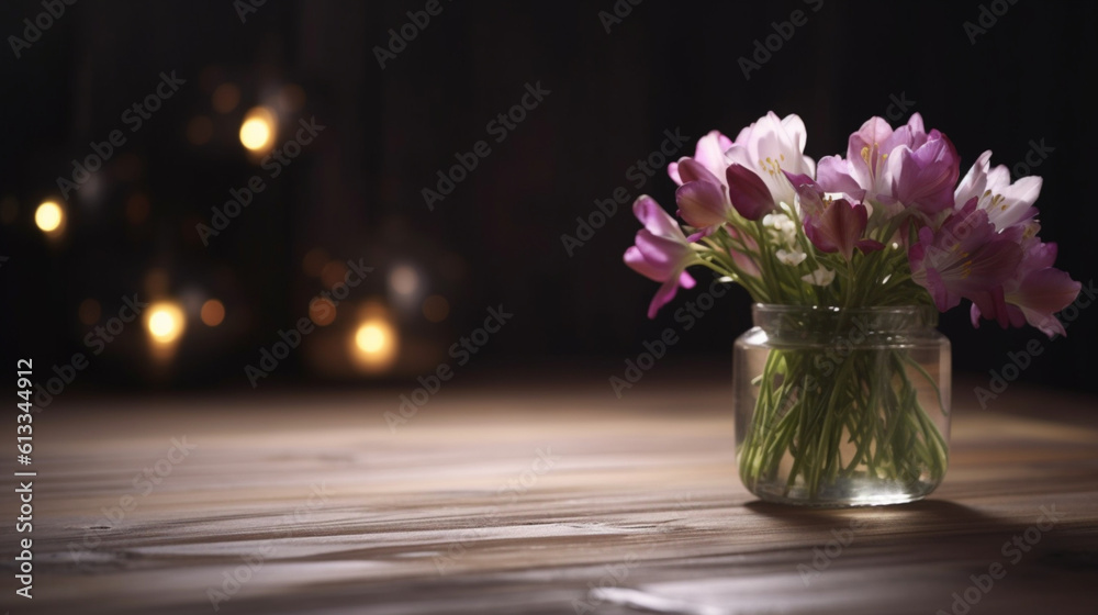 Fototapeta premium Mother's Day flowers mock up flatlay