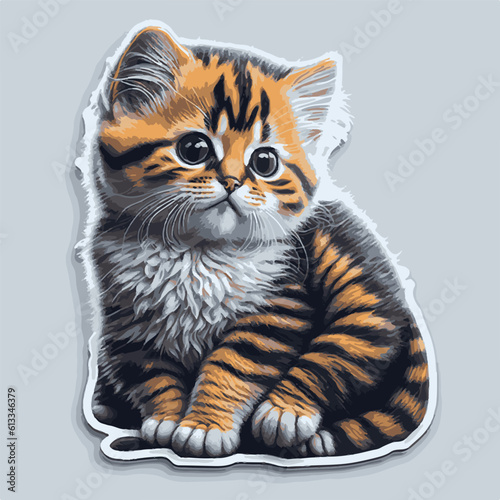 Canvas Print Cute happy cat sticker