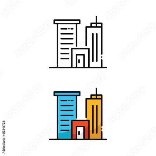 Building icon design in two variation color