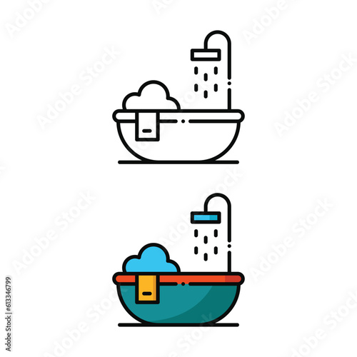 Bath icon design in two variation color