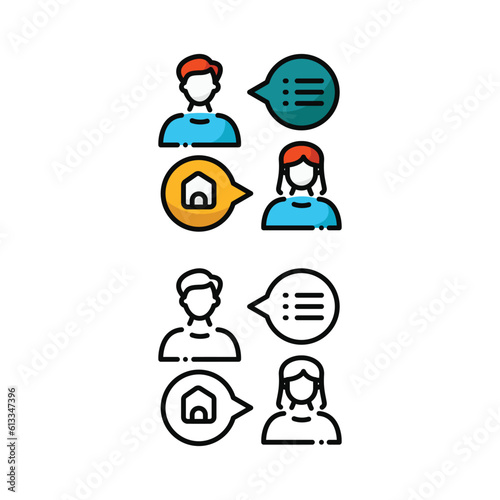 Negotiation home promotion icon design in two variation color