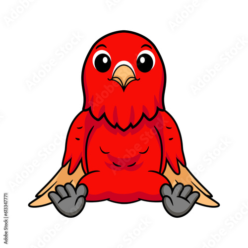Cute red suffusion lovebird cartoon