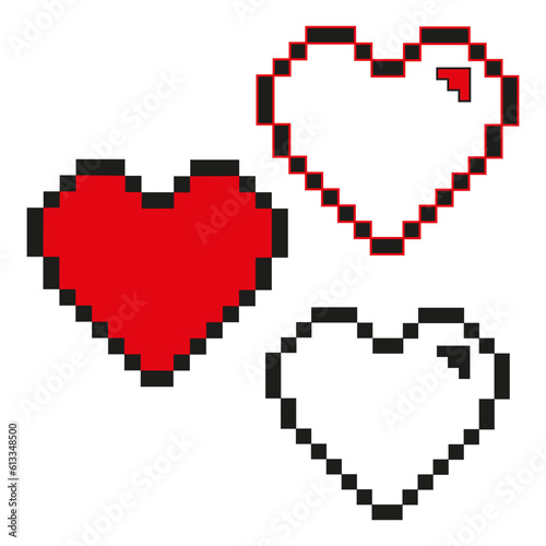Heart pixel icon. Vector illustration. stock image.