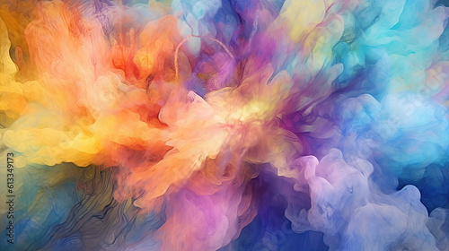 Watercolor Smoke Textured Background Colorful Pastel Illustration Generative AI