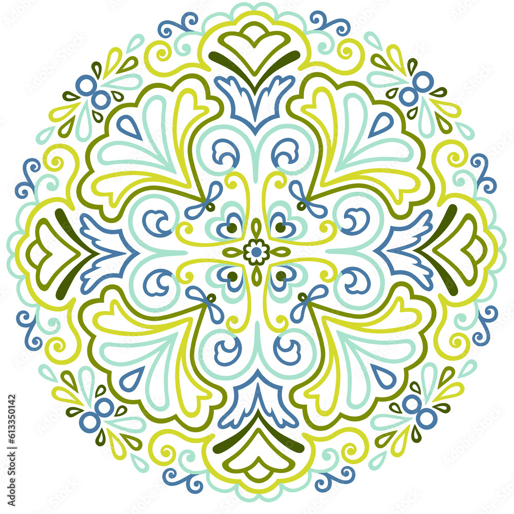 Diseño de mandala digital a color sin fondo Diseño de mandala digital a color sin fondo