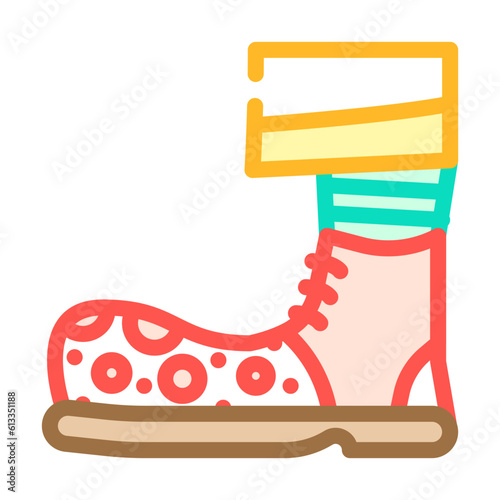 clown feet carnival vintage show color icon vector. clown feet carnival vintage show sign. isolated symbol illustration