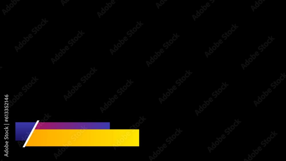 Original animated lower third for titles at black background Original animated lower third for titles at black background