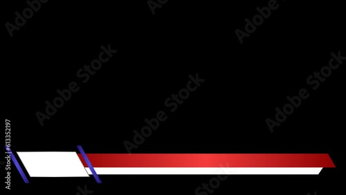 Original animated lower third for titles at black background