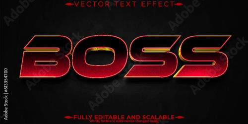 Editable text effect boss, 3d movie and action font style