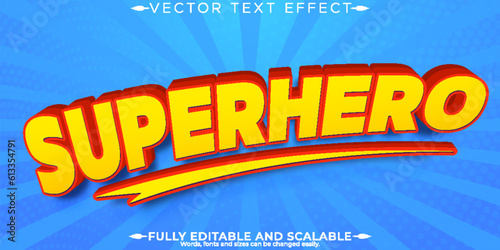 Superhero text effect, editable cartoon and comic text style