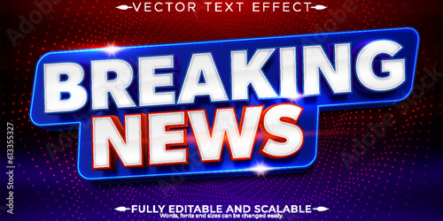 Breaking news text effect, editable report and global text style