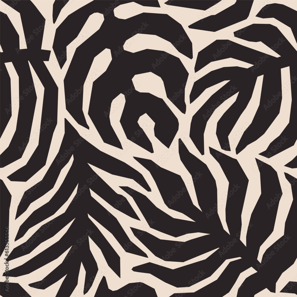 Abstract Tropical Leaves Seamless Pattern. Vector Geometric Floral Print in Trendy Contemporary Style. Abstract Tropical Leaves Seamless Pattern. Vector Geometric Floral Print in Trendy Contemporary Style.